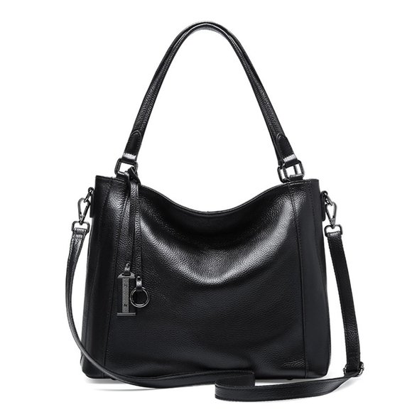 Black Leather Hobo Bag